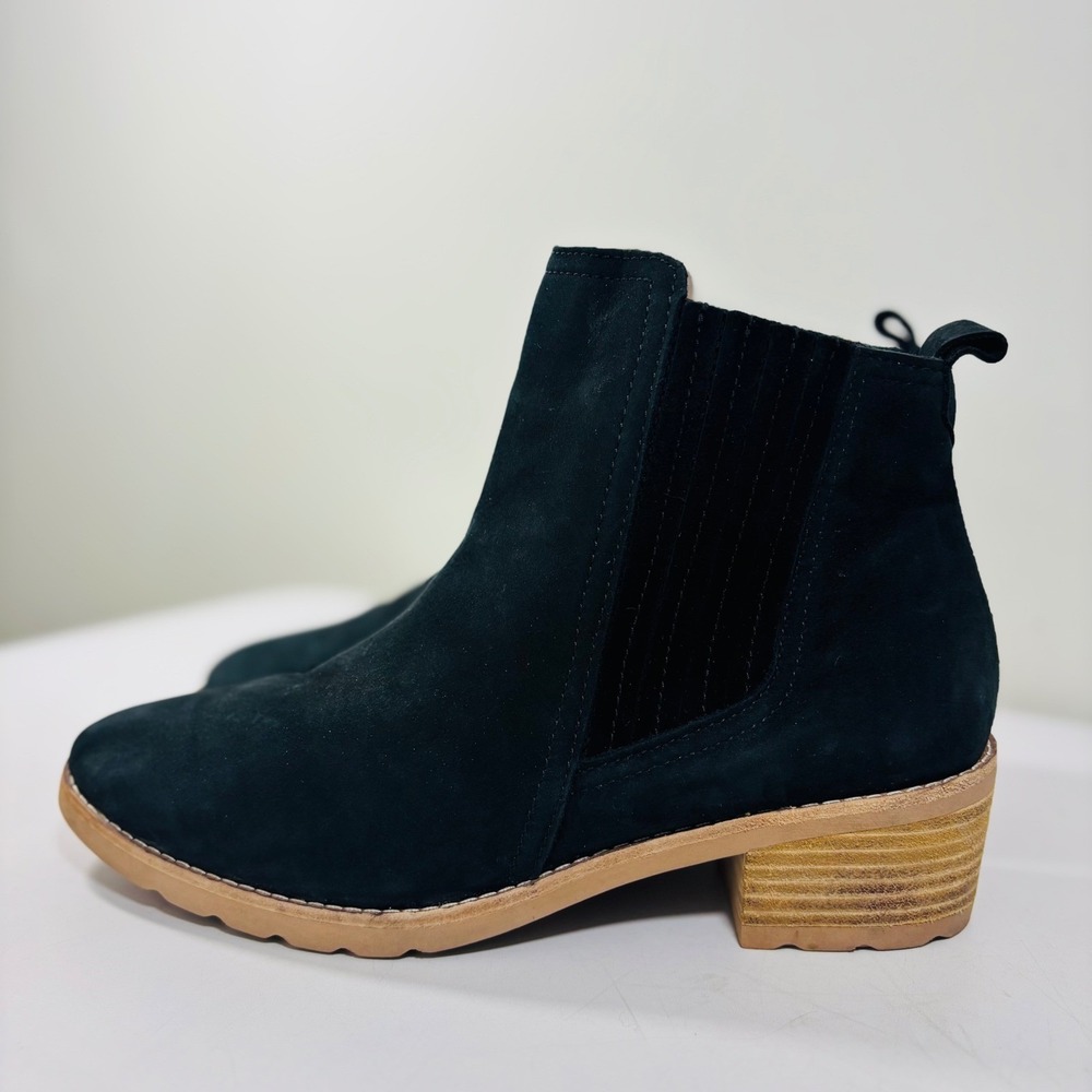 Reef Voyage Black Suede Leather Chelsea Ankle Boots Women's Size 8